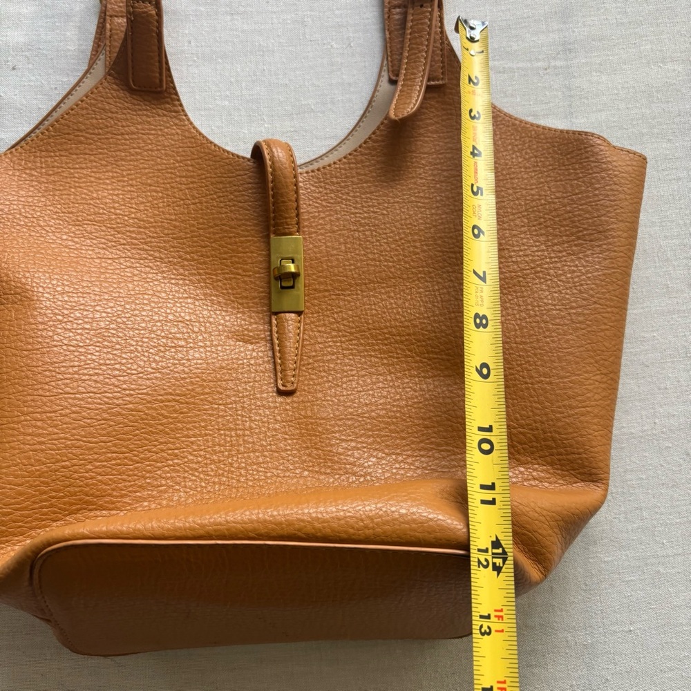 Miztique Isabelle 2-in-1 Camel Vegan Leather Tote | Modern - Picture 10 of 11